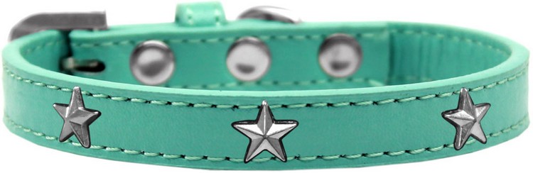 Silver Star Widget Dog Collar Aqua Size 20